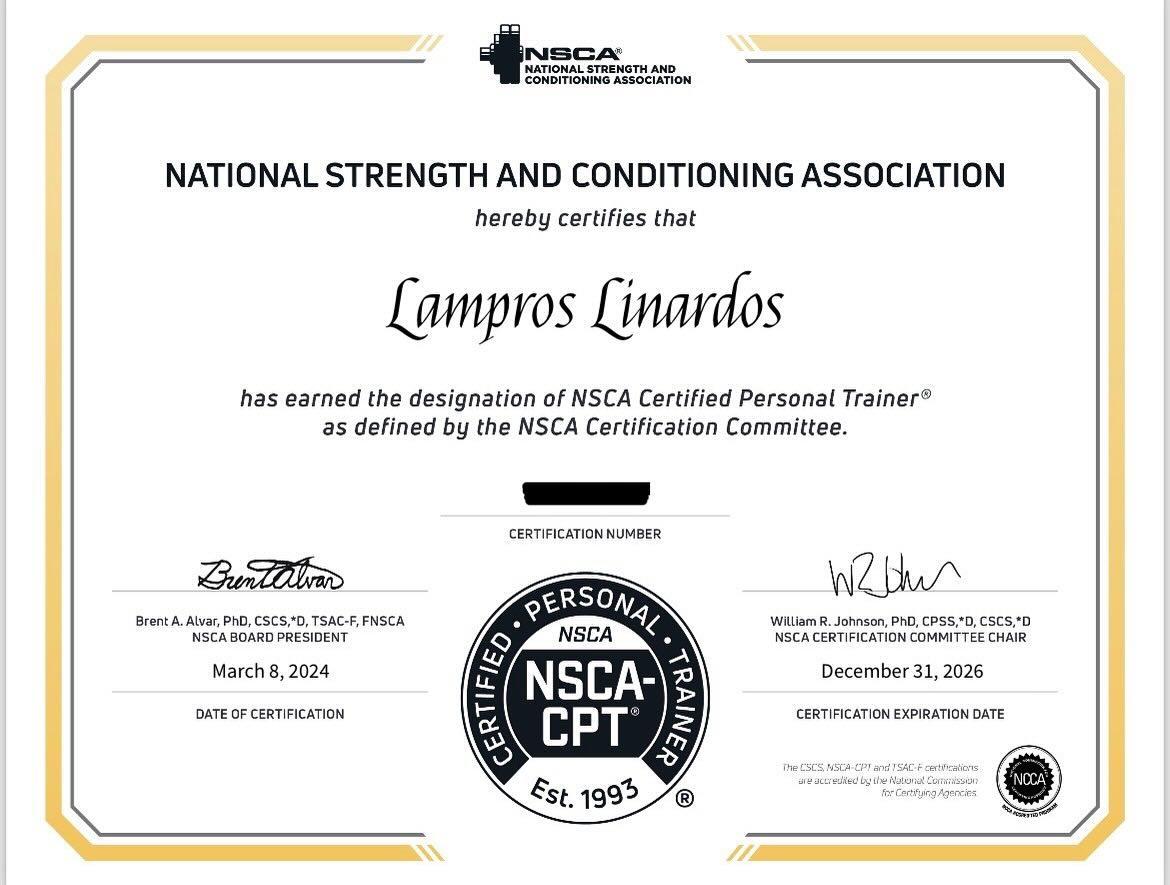 Lambros Linardos Certified